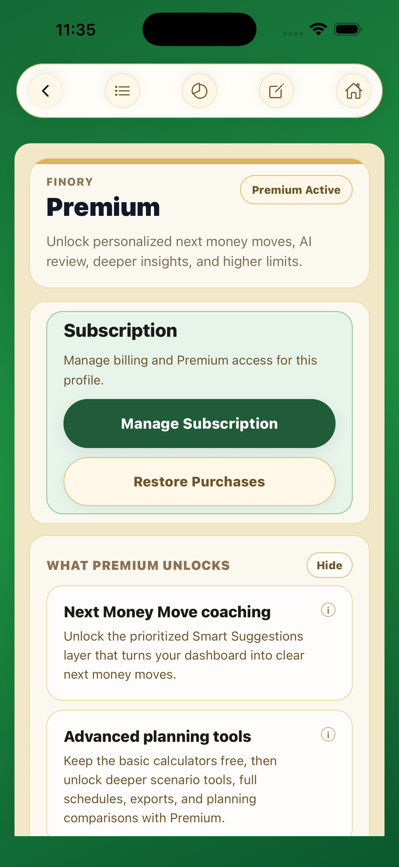 Centscribe premium screen